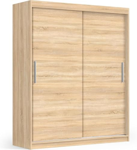 meble masztalerz Schwebetürenschrank mit Spiegel Sonoma 200 x 215,5 x 59 cm | Kleiderschrank Schlafzimmer, Wohnzimmer Schrank, Schlafzimmerschrank , Garderobenschrank, Möbel für Wohnzimmer