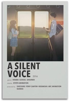ydhgebn Poster mit englischer Aufschrift A Silent Voice für Zimmer, Vintage-Poster, dekoratives Gemälde für Schlafzimmer, Wohnzimmer, ästhetisches, elegantes Poster, 30 x 45 cm, ungerahmter Stil