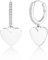 925 Sterling Silver Heart Drop Earrings for Women, Small Hoop With Hanging Dangle, Cartilage Zirconia Huggie Earring