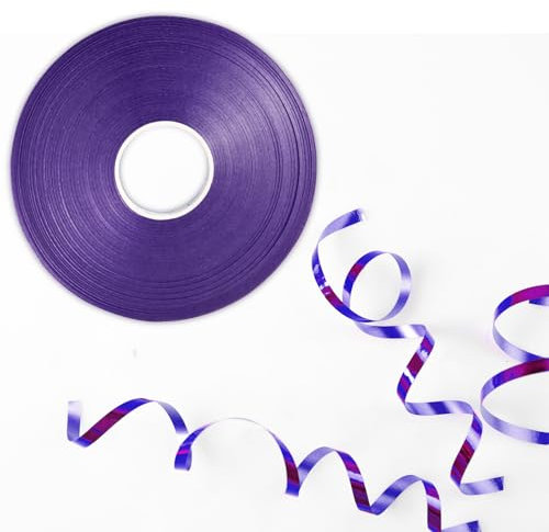 50 m glänzendes lila Ringelband für Luftballons – lasergelocktes Band für Geschenkverpackungen, Kunst, Handwerk, Hochzeit, Geburtstag, Party & Weihnachtsdekorationen