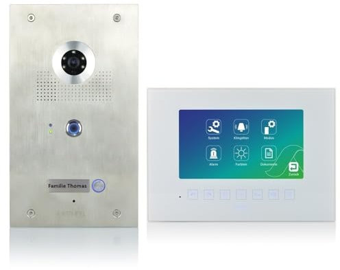 MATHFEL Video Türsprechanlage mit Kamera und Türöffner, 170° Weitwinkel-Klingel, 7'' Monitor - Türklingel mit Kamera, Sprechanlage mit Türöffner, WLAN Türklingel