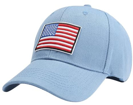 Bullseye Hat Flag Embroidered Soft Cotton Fitting Cap for Men and Women Hats for Running (Blue, One Size)