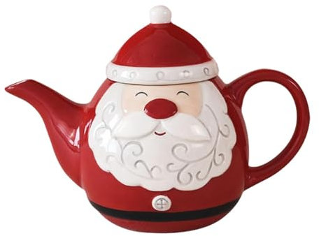 Fenteer Tetera de Papá Noel, Jarra de Jugo, Tetera de para café, Tetera para café expreso, decoración de cumpleaños, Bodas y Navidad.