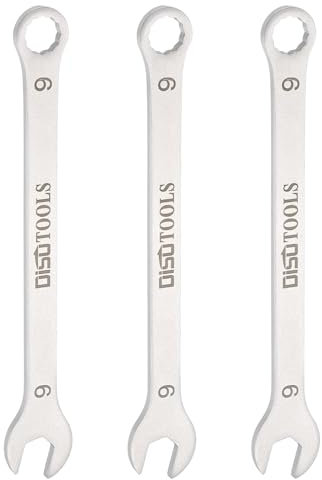 sourcing map 3 llaves combinadas delgadas métricas de 9 mm, caja de 6 puntos, desplazamiento de 15 grados, acero inoxidable, tono plateado