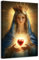 LZIMU Bild der Jungfrau Maria Wandkunst katholische Wanddekoration religiöses Gemälde Madonna Maria mit Krone Leinwanddruck Kirchenwanddekoration Gerahmt (Braun, (30.00 x 45.00 cms))