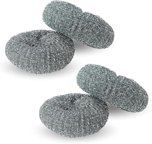 PARENCE.- Set mit 4 Metallschwämmen - 10cm Durchmesser - perfekt für die Starke Reinigung - 4 Stück