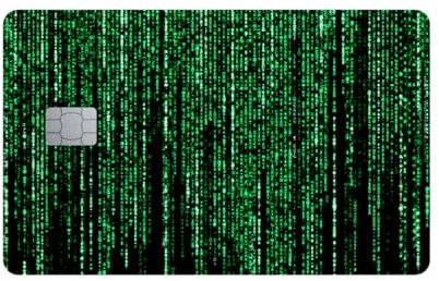 Matrix Kreditkarten Aufkleber | Transport, Debitkarte, Kreditkarte | Abdeckung & Personalisierung von Bankkarten | Blasenfrei, schlank, wasserdicht