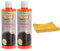 Hob Brite - Hob Cleaner Cream Lemon Sherbet 250ml Powerful Formula For Ceramic,Electric,Halogen & Induction Hob Cream Cleaner -Pack of 2 -With ZOPPER Microfiber Cloth