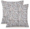 NIULAA Leinen Kissenbezug 40x40 2er Set Vintage Blumen Kissenbezüge Quadratisch Sofakissen Garten Outdoor-Kissen Kuschelig Kissenhüllen für Wohnzimmer Couch Balkon Landhausstil