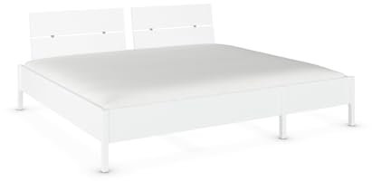 Rauch Möbel Mare, Familienbett, Bett, Mehrpersonenbett, Liegefläche 240x200 cm für gemeinsames Schlafen mit der Familie, Farbe Weiß, 248x95x217cm