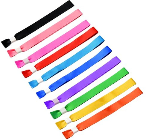 XCSJ 30 Stück 10 Farben Stoff Armbänder, Verstellbare Stoff Einlassbändchen, Event Armbänder mit Kunststoffverschlüssen, Eintrittsbänder Einlassbänder für Events, Partys, Konzerte