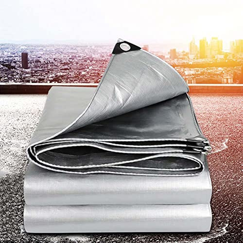 Bâche robuste et imperméable 8 m x 20 m - 180 g/m² - Bâche de sol en polyester avec œillets - Idéale pour l'extérieur - Pour camping, abris de jardin, camions et protection de jardin