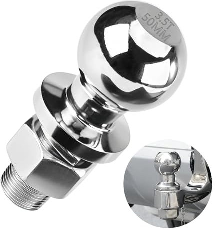 Sudnsadaks Gancio Traino Auto, 50 mm Sfera Trattore Sicura Gancio Traino, 3.5T Testa Sferica Gancio Traino Ruggine, Rimorchio Sfera di Attacco, Bullone da Ø22 mm Palla per Trattore, Camper, Roulotte