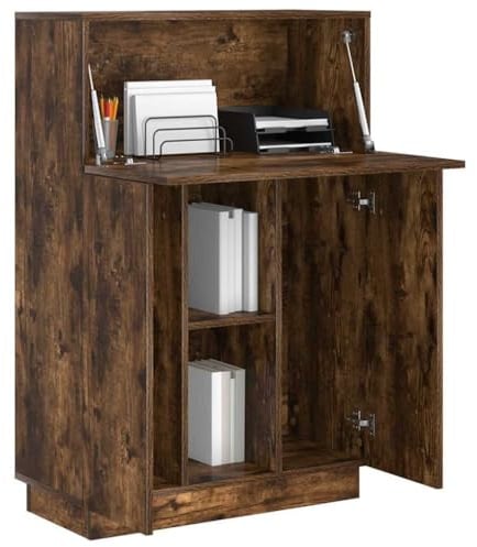 vidaXL Schreibtisch Räuchereiche 71.5 x 31.5 x 106.5 cm Holzwerkstoff | Schlanker moderner Look in Raucheiche, Viel Platz, um alles ordentlich zu halten,