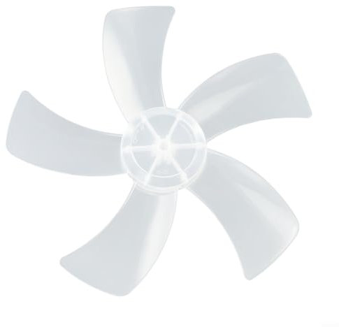 FACAIIO Five Leaf Plastic Fan Blade Replacement 12 Inch With Cover For Pedestal Table Fan(White)