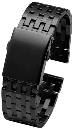 NBCNZCTSAS Edelstahl-Uhrenarmband passend for Diesel DZ4316 DZ7395 7305 4209 4215 Herren-Armbanduhr aus massivem Metall, 24 mm, 26 mm, 28 mm, 30 mm(Seven bead black,24mm)