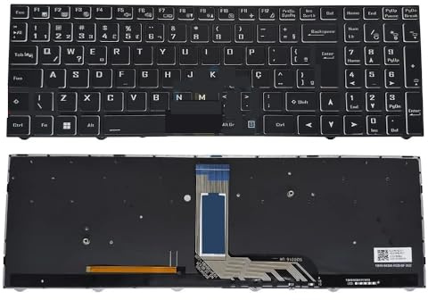 YLLOZDE Laptop-Tastatur mit Hintergrundbeleuchtung für Casper, Nirvana, X500, Exa, NJ51, NJ51L, NJ51LU, CLEVO, CVM18H93US9430 und CVM18H93US9430B(Brazilian)