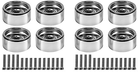 Janasiba 8 Stücke 1.9 Metall Beadlock Rad Naben Felge für 1/10 RC Crawler SCX10 90046 AXI03007 TRX4 D90,1