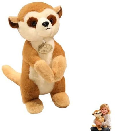 Xiyocadt Erdmännchen Plüschtier,25cm Kuscheltier Erdmännchen, Realistisches Weiches Kuscheltier, zum Kuscheln, Spielen und Schlafen,Spielzeug Geschenk für Kinder Jungen Mädchen