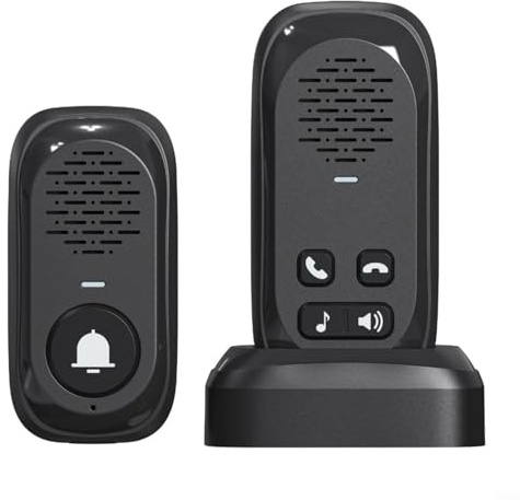 Interphone sans fil avec communication longue portée de 300 m, unité extérieure étanche, batterie de grande capacité, interaction à la maison pour personnes âgées, enfants et invités, construction ABS