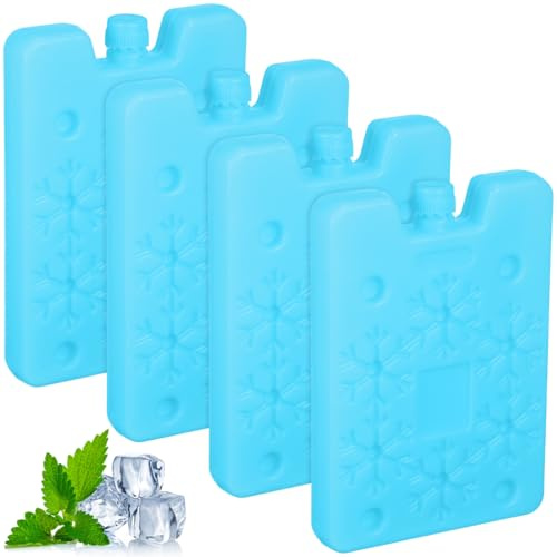 Gadpiparty 4 Pcs Reusable Ice Packs for Lunch Boxes and Coolers Freezer Blocks Portable Cooler Packs for Picnic Camping Outdoor Use