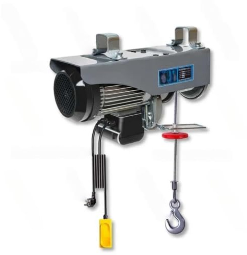 Mini grue électrique 600 W 220 V, petit treuil 150 kg décoration grue domestique et câble métallique de 20 m.