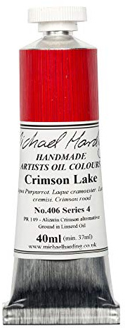 Michael Harding Artist Oil Colours, Crimson Lake, 40ml Tube, 40640