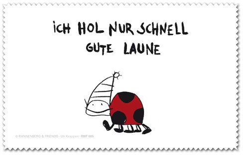 Rannenberg Netbooktuch aus Microfaser Laptoptuch Ich hol nur schnell gute Laune weiß rot