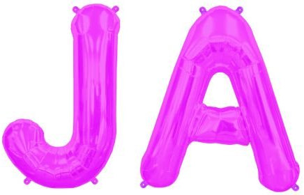Folienballons Folienballons Buchstaben JA , PINK, ca. 35 cm, für Luftbefüllung