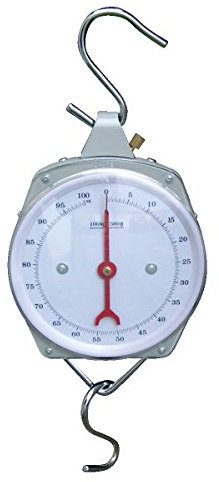 ZEIGERSCHNELLWAAGE inkl. 2 stabilen Haken (bis zu 25 kg / Unterteilung je 100 g)