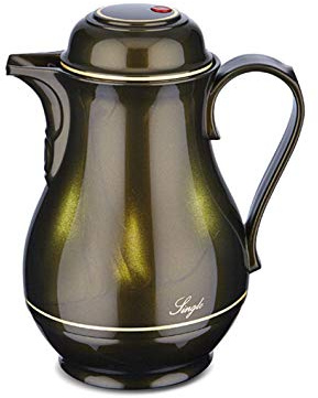 ROTPUNKT Isolierkanne 530 Christa 0,5 l | Zweifunktions-Drehverschluss | BPA-frei - gesundes Trinken | Made in Germany | Warm + Kalthaltung | Glaseinsatz | Black Honey
