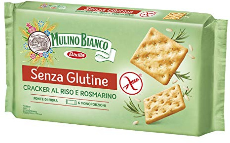 6x Mulino Bianco Crackers Reis und Rosmarin glutenfrei Salzgebäck 200g gesalzen