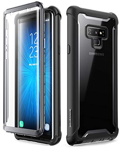 i-Blason Hülle für Samsung Galaxy Note 9 Handyhülle 360 Grad Case Bumper Schutzhülle Transparent Cover [Ares] mit integriertem Displayschutz, Schwarz