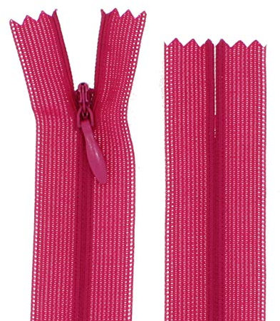 zipworld Reißverschluss Nahtverdeckt Verdeckte Nylon Reißverschlüsse Nicht-teilbar 3mm (Magenta - 174, 40cm)