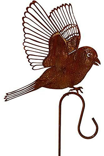 Wunderschöner & Hochwertiger Gartenstecker - Tier Figur Rost Stecker/Tierfigur Große Auswahl Edelrost Gartenfigur Metall Gartendeko (Dampfaff Vogel Fliegend - Aufhänger - Länge 150cm)