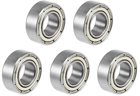 sourcing map 5Stk. 687ZZ Rillenkugellager Z2 doppelt geschirmt Kohlenstoffstahl 7mm X 14mm X 5mm