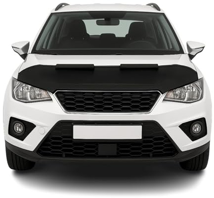 OMAC Haubenbra Halb für Seat Arona 2017-2026 Vinyl Schwarz | Steinschlagschutz, fahrzeugspezifisches Design, Car Bonnet Bra