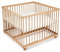 FabiMax Baby Laufgitter 100x100 Natur, stufenlos höhenverstellbar, mit Schlupfsprossen, Laufstall aus massivem Buchenholz (Matratze Classic)