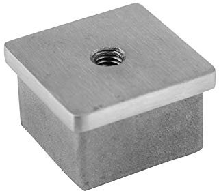 Cosch Edelstahl Endkappe mit Innengewinde M8 für Vierkantrohr (Rohranschluss 50 x 50 mm)