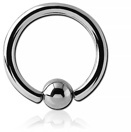 Inoki - Stahlkugelring - Drahtstärke 7 mm, Durchmesser 19 mm, Ball 10 mm