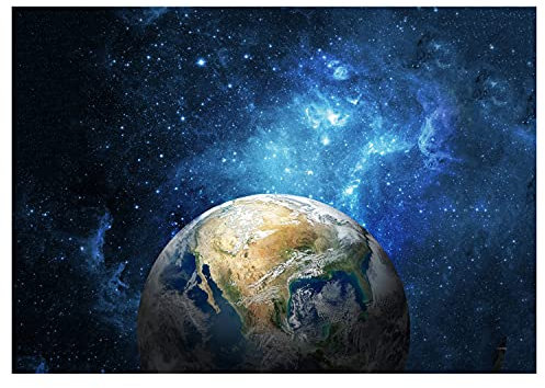 LANA KK Weltall Poster - Earth - Universum, Planeten, Galaxis, Sterne in 80 x 60 cm, Premium-Qualität Wall-Art Wandbild