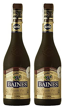 Licor Pacharan Baines Oro de 70 cl - Elaborado en Navarra - Licores Baines (Pack de 2 botellas)