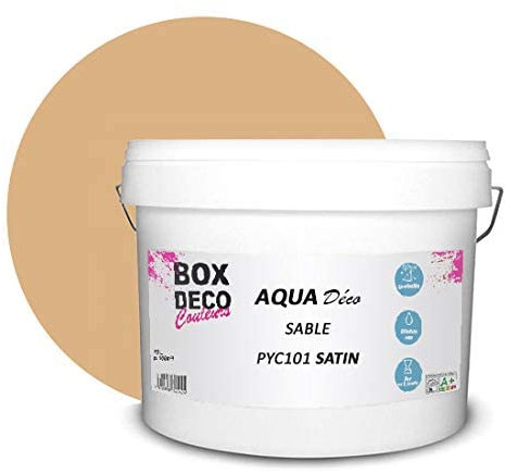 BOX DECO COULEURS Peinture murale acrylique aspect satin Aqua Déco - 10L, Beige Sable