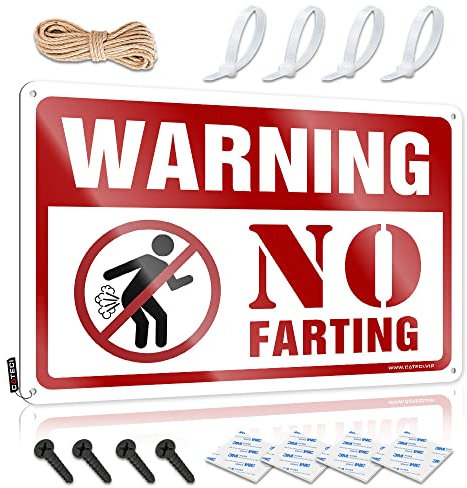 CakJuice Lustige Alkoholschilder No Farting Warnschild sarkastische Metallschilder Kinderzimmer Möbel (Größe: 20 x 30 cm)