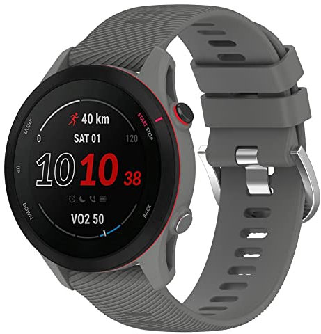 BoLuo 22mm Armband für Garmin Forerunner 255 Music/Garmin Forerunner 255 Uhrenarmbänder, Silikon Uhrenarmband Armbänder Strap für Garmin Venu 2 /Garmin vivoactive 4 / Coros Vertix/Apex Pro (grau 1)