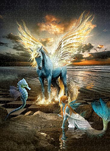 1500 Teile Puzzle Spielzeug Pegasus Seepferdchen Meerjungfrau Geschenk für die ganze Familie