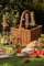 Natural Wicker Wine Bottle Holder Picnic Carrier Basket 4 Grids Gift Basket Display Basket Gift Hampers (Honey)