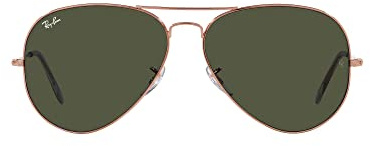 Ray-Ban RB3025 Classic Aviator Sunglasses, Rose Gold/Green, 58 mm