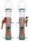 Urban Deco Hanging Plastic Tube Bird Seed Feeder With 6 Ports - Niger Seed and Fat Ball Feeder With Steel Hanger - Weatherproof for Small Birds (Green-2Pack)