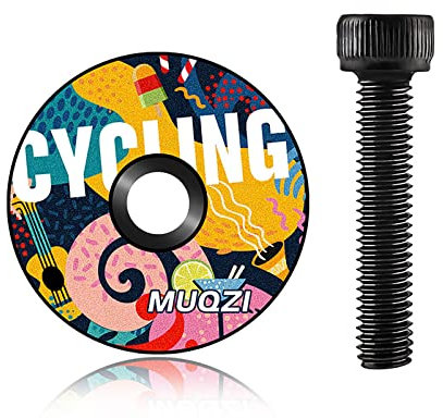 Fahrrad Headset Top Cap Vorbau Kappe Abdeckung 1 1/8 Zoll Light Steuersatzkappe + Alu Schraube für Fahrrad MTB Rennrad (Meeresboden)